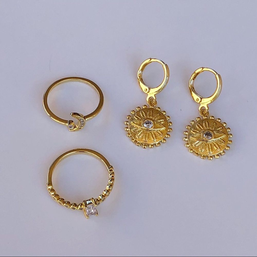 Earrings Pinkrevolver Jewelry Evil eye Gold plated - Picture 2 of 3